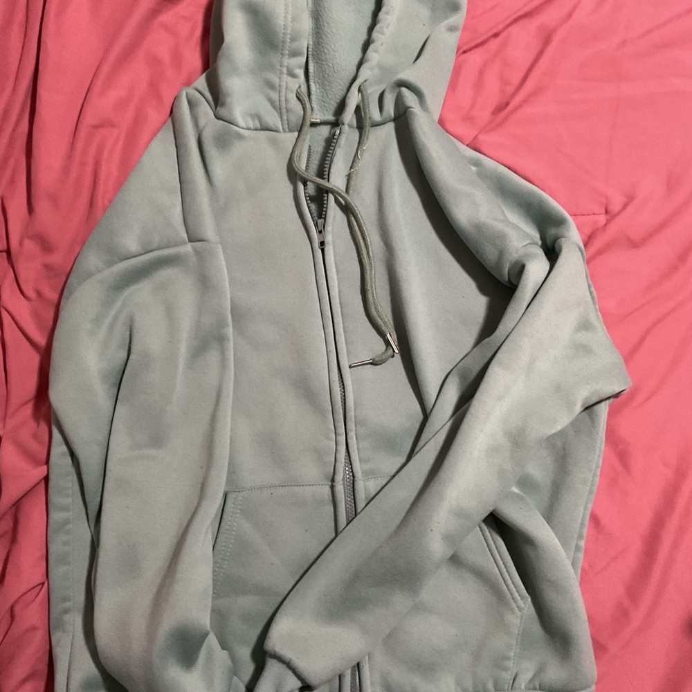 SHEIN Green Zip-Up Hoodie
